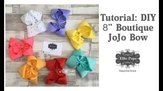 Easy simple 8" Boutique Southern JoJo Style Big Bow Tutorial