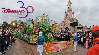 Disney Stars on Parade By Sleeping Beauty Castle at Disneyland Paris (March 2022) [4K]