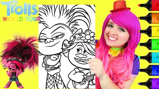 Coloring Poppy & Queen Barb Trolls 2 World Tour Coloring Page Prismacolor Markers | KiMMi THE CLOWN