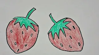 How to draw strawberry | How to draw strawberry for kids| how to draw strawberry step by step |