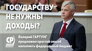 Государству не нужны доходы? Валерий Гартунг предложил простой способ наполнить федеральный бюджет