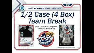 2021 Bowman Draft JUMBO 1/2 Case (4 Box) Team Break #3 eBay 01/05/22