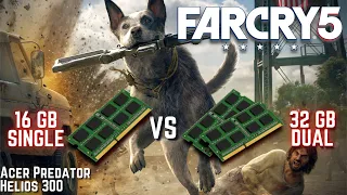 Far Cry 5 16GB Single Channel VS 32GB Dual channel Ram