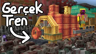 Zombi Salgınında Gerçek Trenlerle Hayatta Kalmak! (Minecraft Hardcore)