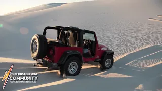 Lifted Wrangler TJ and Hilux Surf Desert Sand Off-Roading