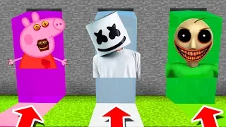 Minecraft PE : DO NOT CHOOSE THE WRONG WATERFALL! (Peppa Pig, Marshmello & Nightmare Baldi)