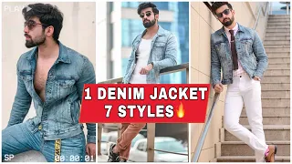 1 Denim Jacket 7 Styles😨🔥 #denimjacket #shorts