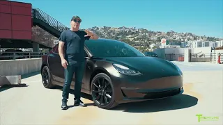 The World's First Satin Gold Dust Black Tesla Model 3