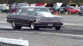 1963 Chevy Nova Duece Rips A Giant WHEELIE @ The Dragstrip!!