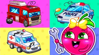 Let's Repair Fire Truck, Police Car and Ambulance Song 🚨🚓II VocaVoca🥑 Kids Songs & Nursery Rhymes