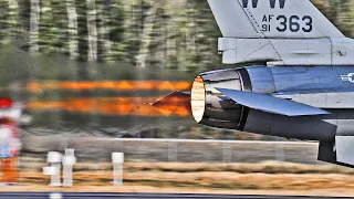 F 16 Jet's Pure Sound . Startup, Taxi & Takeoff | Monte Real Air Base, Portugal