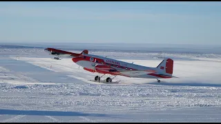 Basler BT-67 (Turbine DC3) Taxi and takeoff from Wilkins Ice runway in Antarctica (1080p)