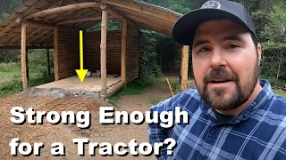 Building a Log Cabin Floor Strong Enough for a 5000lb Tractor (I Hope)