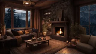 Comfortable cottage atmosphere with extreme rain in the mountains & a soft fireplace for sleeping