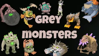 GREY MONSTERS | All Sounds and Animations | My Singing Monsters MSM