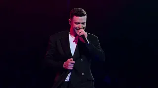 Justin Timberlake performs My Favorite Drug on The Forget Tomorrow Tour in Vancouver on 4/29/24.