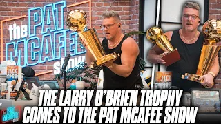 The Larry O'Brien Trophy Arrives To The Pat McAfee Show With Charles Barkley