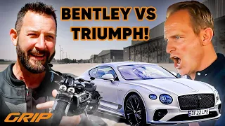 Duell der Hubraum - Monster👹🔥 Bentley Continental GT gegen Triumph Rocket 3 R I GRIP