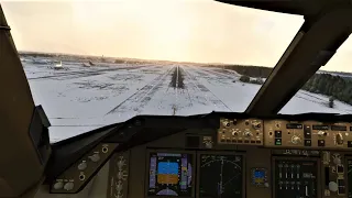 MSFS 2020 ✈ B747-8F Winter landing in Anchorage - Alaska