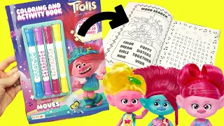 Trolls Band Together Movie Coloring Activity Book Pages with Poppy, Branch, Viva Dolls