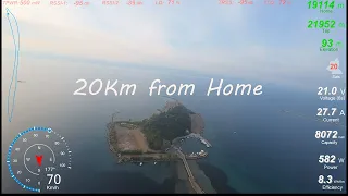 Chimera 7 w / DJI o3 Long Range Test 20 Km from Home (FPV)