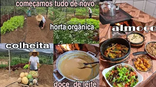 COLHEITA DE MELANCIA E ABÓBORA/ VOLTAMOS COM O PLANTIO DAS HORTAS/ FIZ DOCE DE LEITE E ALMOÇO DO DIA