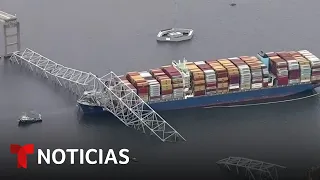 Rinden homenaje a latinos muertos en el puente e inicia remoción de escombros | Noticias Telemundo