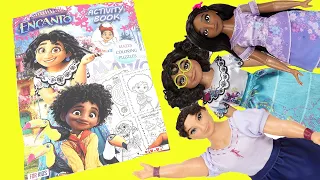 Disney Encanto Activity Coloring Book Pages with Mirabel, Luisa, Isabela Dolls