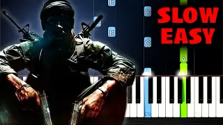 Call Of Duty Black Ops Zombie Theme - SLOW EASY Piano Tutorial by PlutaX