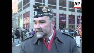 USA: NEW YORK: SMALL CROWD GATHERS FOR ANNUAL VETERANS DAY PARADE