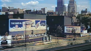 Newark, New Jersey 1940s in color shots from a train [60fps, Remastered] w/sound design added