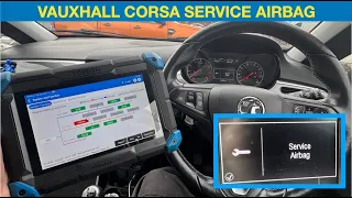 Vauxhall Corsa "service airbag" message and warning light on B0083 left front impact sensor fault