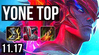 YONE vs RIVEN (TOP) | 12/1/3, Rank 6 Yone, Legendary, 600+ games, Rank 21 | EUW Challenger | v11.17