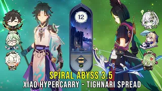 C0 Xiao Hypercarry and C1 Tighnari Spread - Genshin Impact Abyss 3.5 - Floor 12 9 Stars