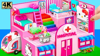 How To Make Hello Kitty Hospital, DIY Doctor Set, Medical Kit, Pink Bunk Bed from Clay, Cardboard