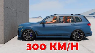 BMW X7 M50i vs Wall 300 KM/H - BeamNG Drive exterior and interior details #reviews #car #carreview