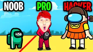 NOOB vs PRO vs HACKER In AMONG US SQUID GAME!? (Survival 456 But It's Impostor!)