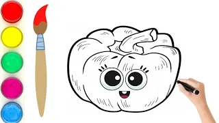 Draw a Beautiful Capsicum Vagetable Drawing for kids, Toddlers | Unique Colouring Capsicum Vagetable