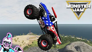 Monster Jam INSANE High Speed Jumps and Crashes New Map | BeamNG Drive