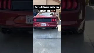 Mustang GT Corsa Extreme exhaust pops STOCK 💥 !