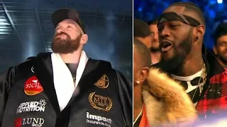 Deontay Wilder reacts hilariously to Tyson Fury's epic ring walk