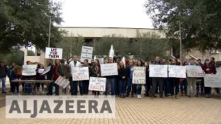 Texas college students protest against hate speech