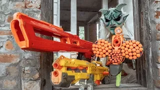 GUGU Nerf War : CID Dragon Nerf Guns Fight Criminal Group SKMAN Mask Super Warrior