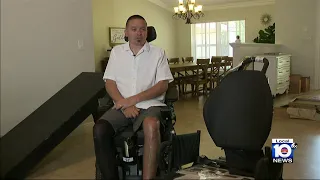 Several weeks after being lost by airline, Hollywood firefighter gets special wheelchair back