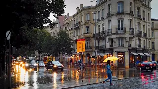 Walking in the Rainy September Evening Ambience [Full video] / ASMR Rain Walk in Bordeaux 4k France