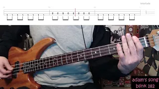 Adam's Song by Blink 182 - Bass Cover with Tabs Play-Along