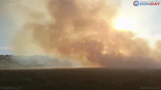 Donday. Пожар в пойме Тузлова в Новочеркасске в районе Селекционной