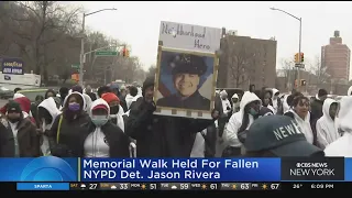 Memorial walk held for slain NYPD Det. Jason Rivera in Washington Heights