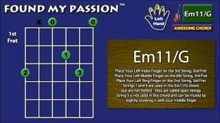 Awesome Sounding Guitar Chord: Em11/G [3 X 0 2 3 0]