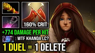 WTF 7.35 Khanda 160% Crit Strike 1 Duel = 1 Win Brutal 774 Damage Per Hit Solo Duel Hunt LC Dota 2